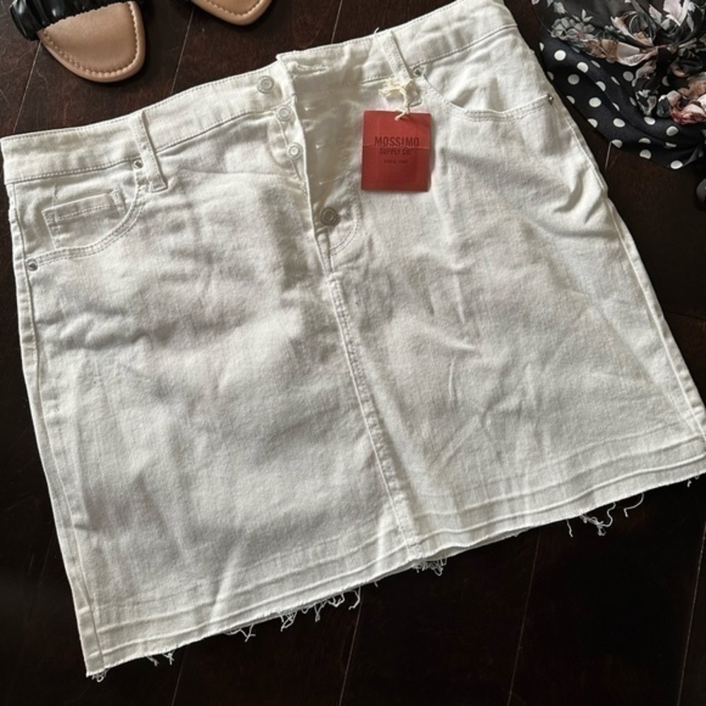 Mossimo Supply Co White Jean Mini Skirt Size 14/32